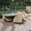 FINISHED OUTDOOR (CONCRETE / BOULDERS) GARDEN TABLE 